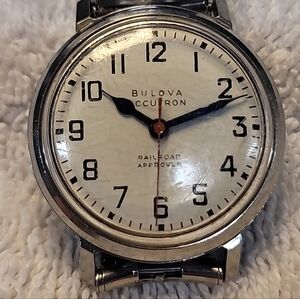 Vintage Working 60s Accutron Railroad Approved Watch New Batt. & Speidel Band